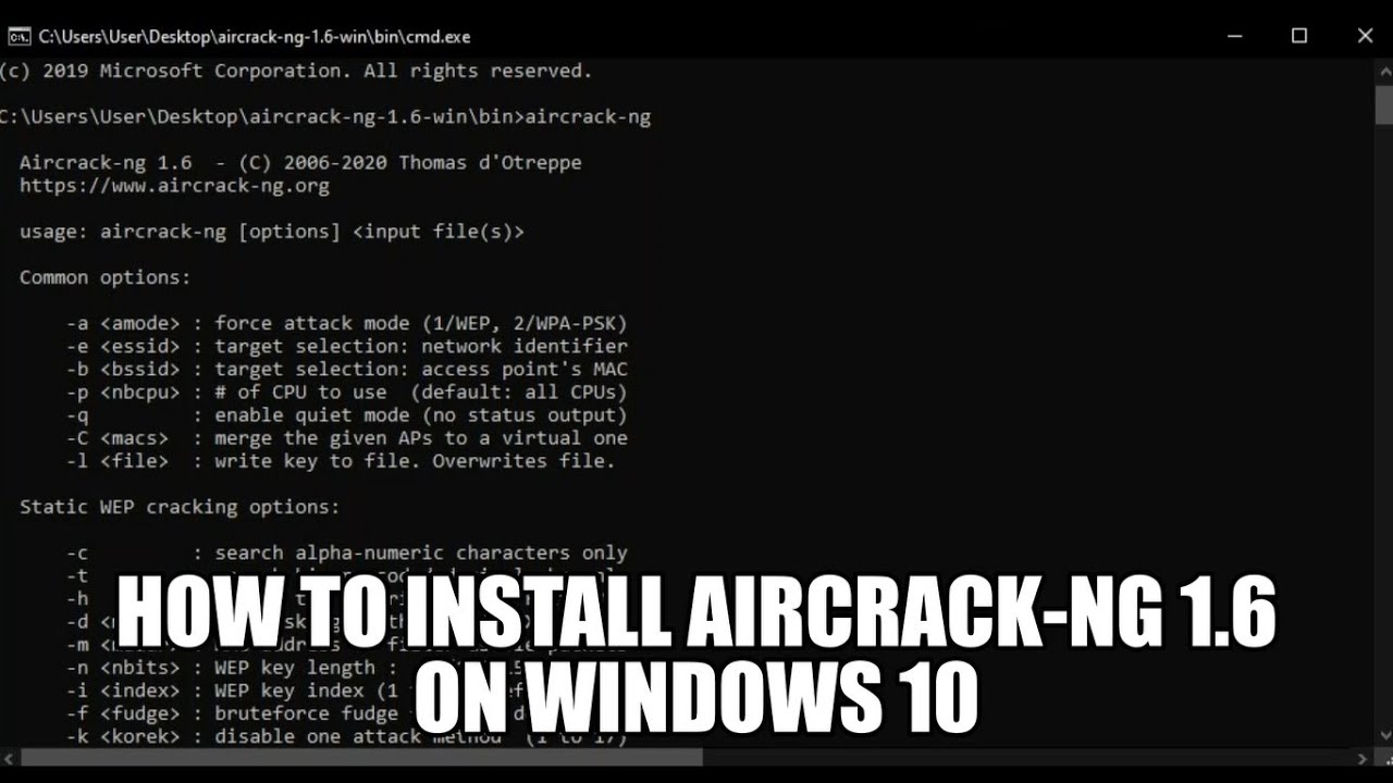 aircrack ng commands for windows